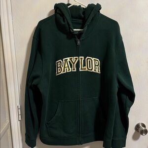Baylor Bears Men’s XL Full Zip Long Sleeve Hoodie Pockets Warm Green Team Spirit